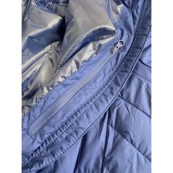 Columbia 2X Heavenly Long Hooded Jacket Omni-Heat Blue Puffer - Picture 7 of 13